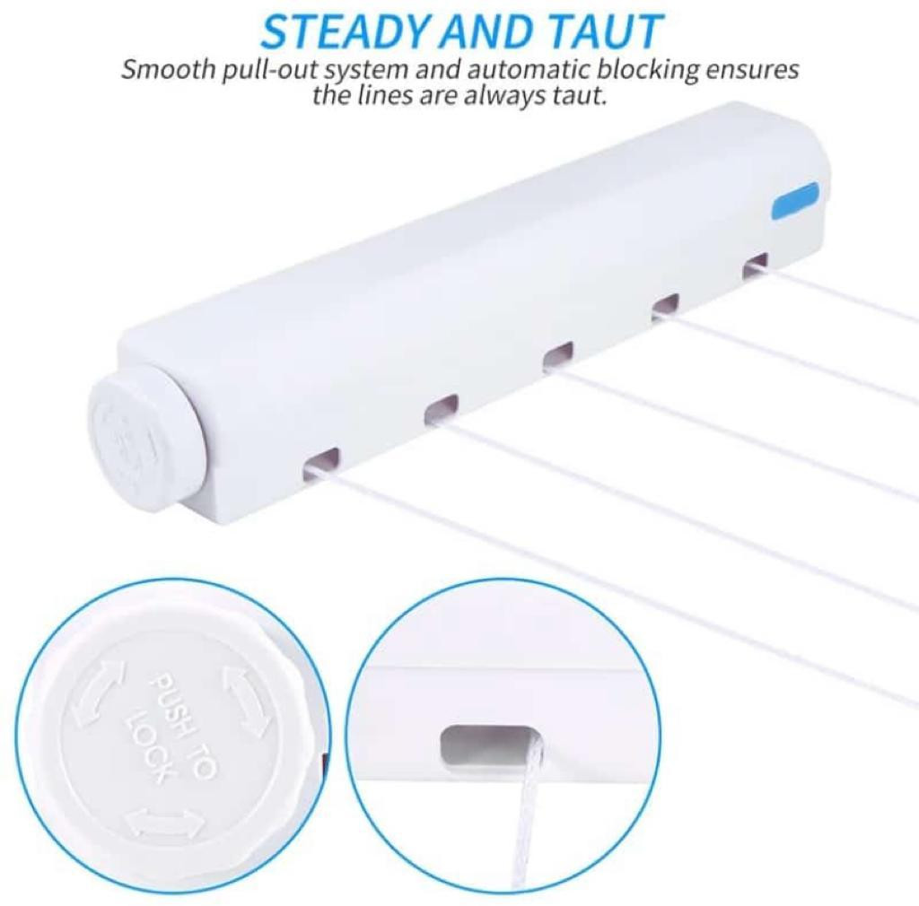 Miniatura 4 de Tendedero Retráctil 5 Cuerdas Practico